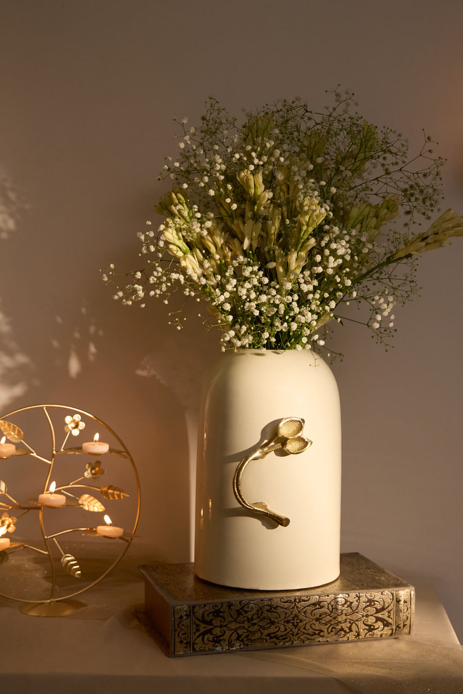 White Mud Flower Vase Astha Narang