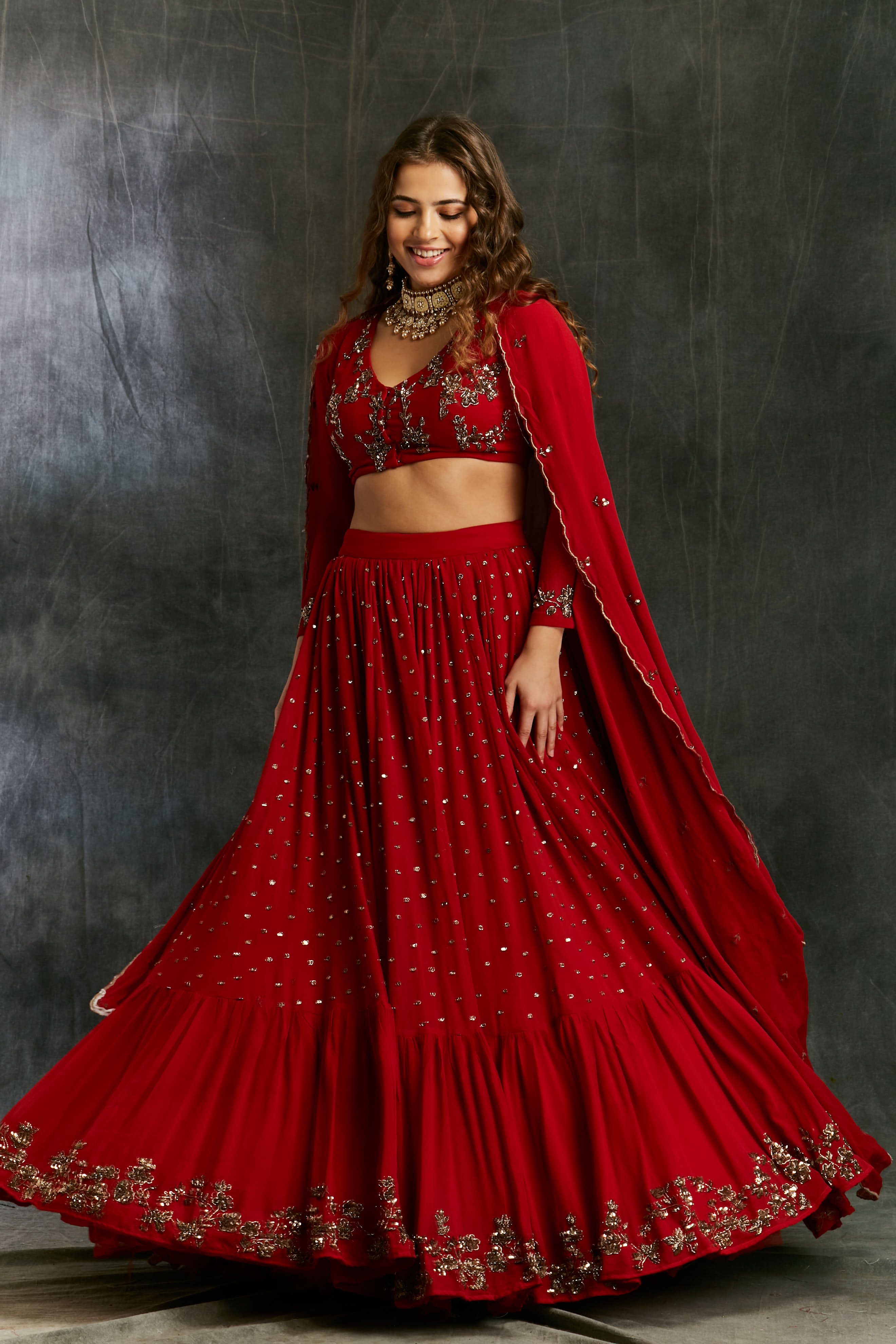 Astha narang red lehenga deals