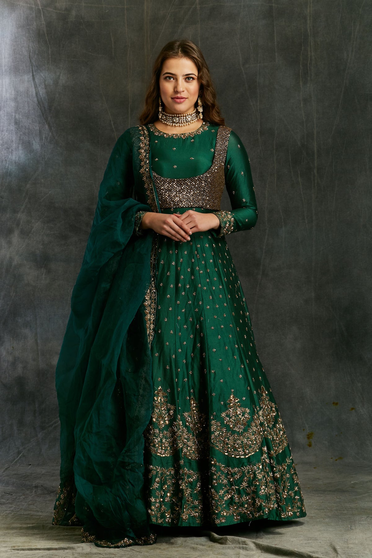 Emerald anarkali — mockup photo