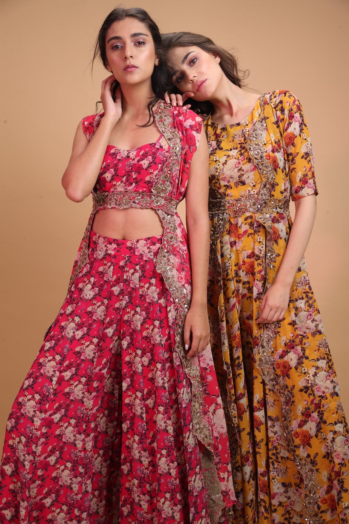Seema Thukral | Rani Pink Croptop With Sharara Pants | INDIASPOPUP.COM