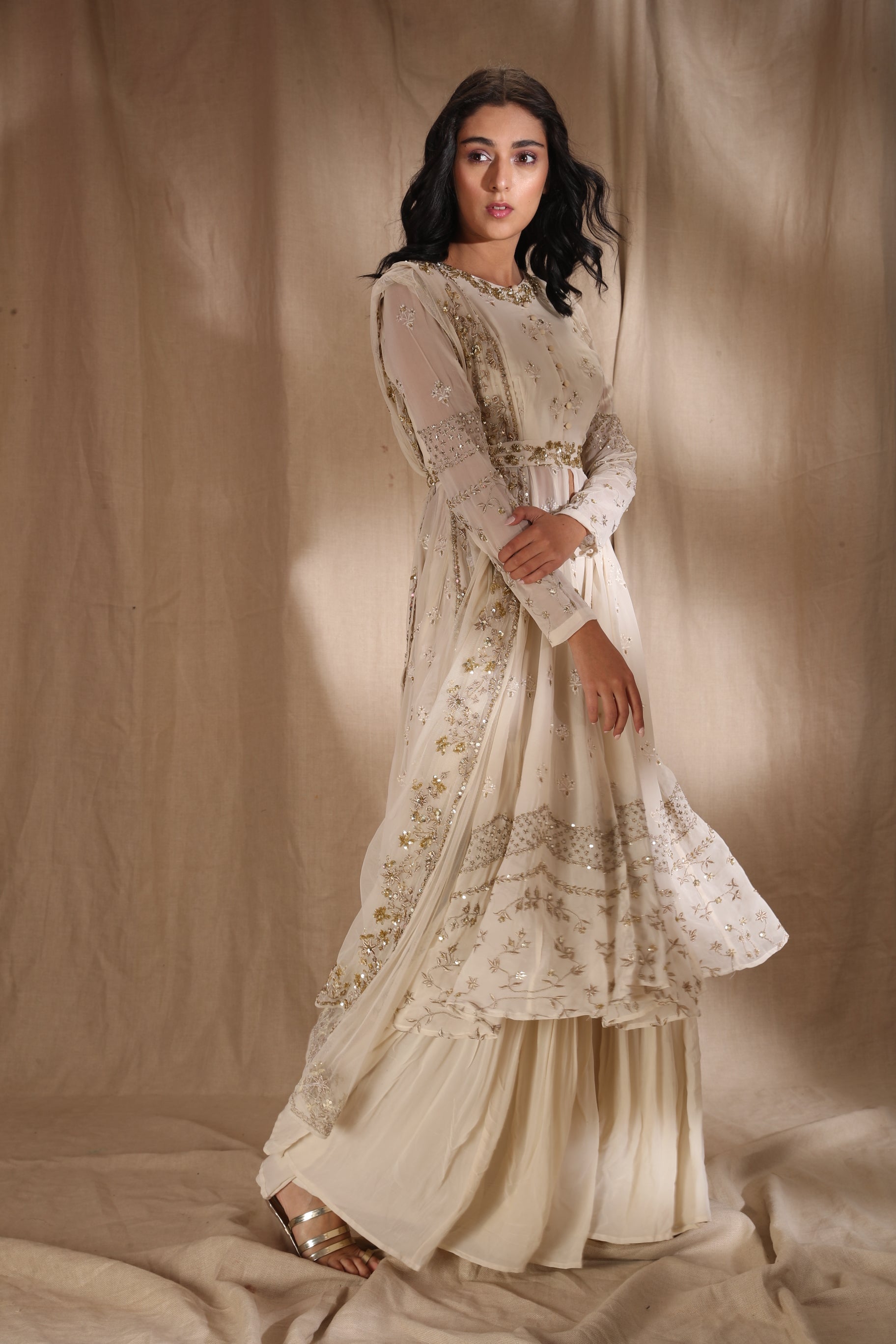 Front open jacket gown sale