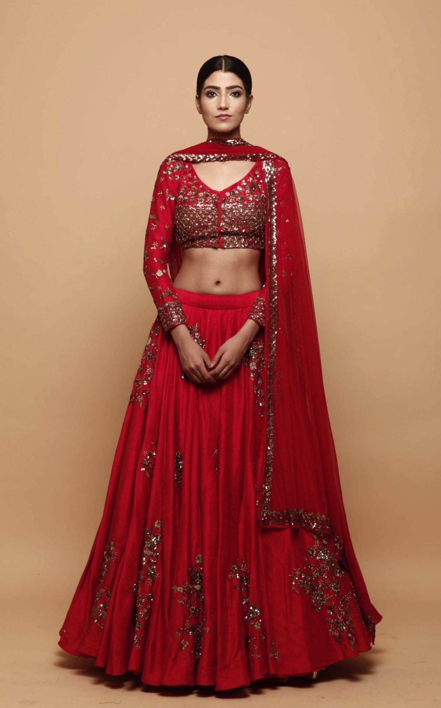 Astha narang red lehenga deals