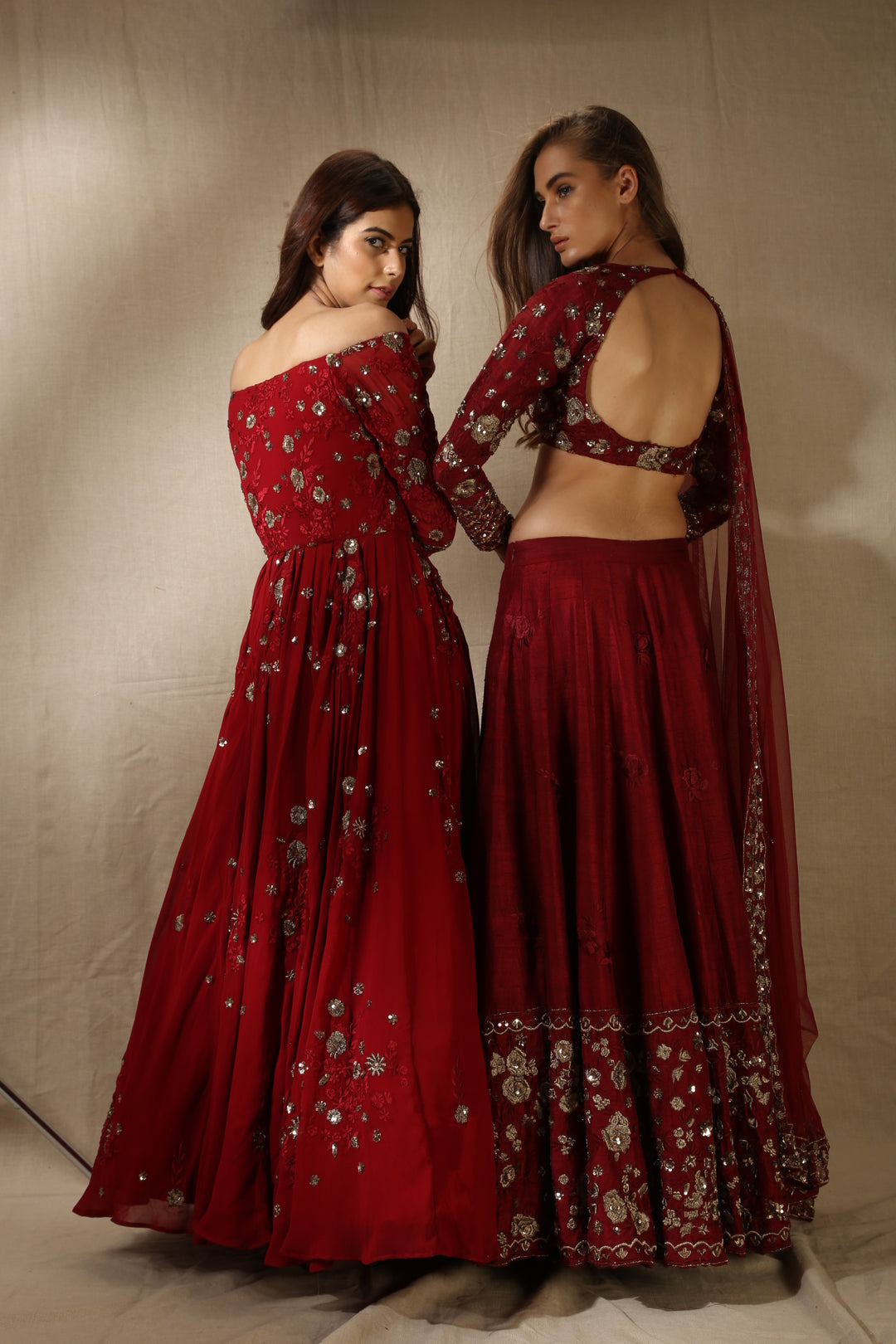 Maroon Rawsilk Thread With Zari Work Lehenga Set