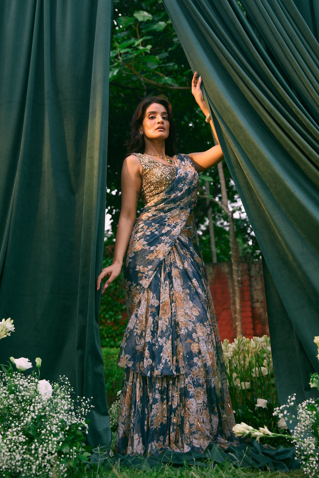 frocks maxi dress dress from chiffon saree Maxi Dress From Old Saree